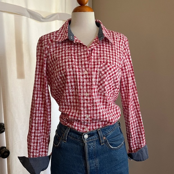 Tommy Hilfiger 100% Cotton Gingham Roll Tab Shirt - Picture 1 of 7